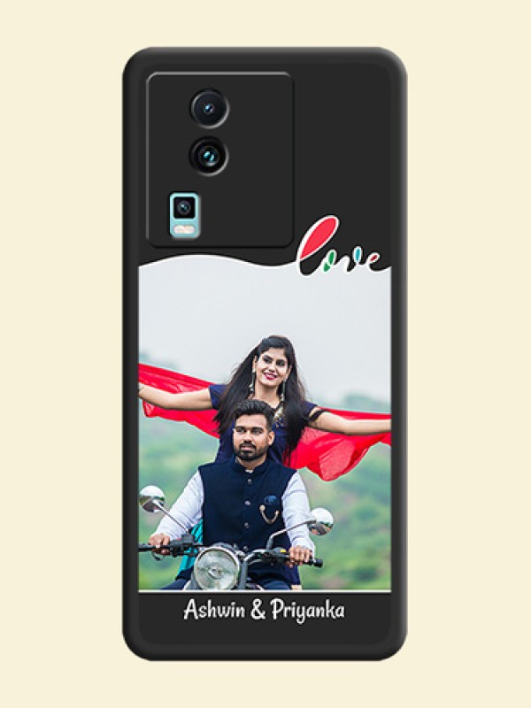 Fall in Love Pattern with Picture - Photo on Space Black Soft Matte Mobile Case -iQOO Neo 7 Pro 5G