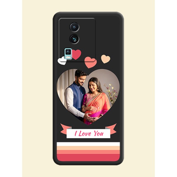 Love Shaped Photo with Colorful Stripes on Personalised Space Black Soft Matte Cases -iQOO Neo 7 Pro 5G Love Shaped Photo with Colorful Stripes on Personalised Space Black Soft Matte Cases -iQOO Neo 7 Pro 5G