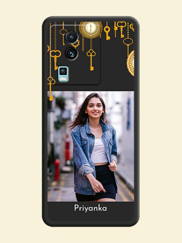 Decorative Design with Text on Space Black Custom Soft Matte Back Cover -iQOO Neo 7 Pro 5G