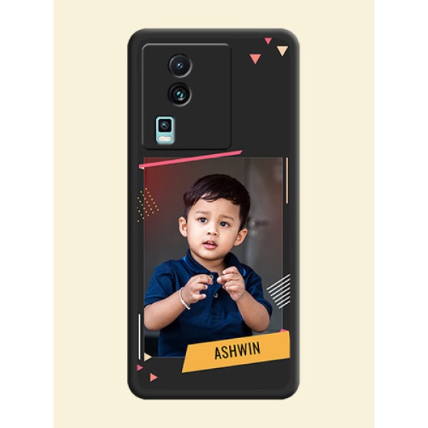 Photo Frame with Triangle Small Dots - Photo on Space Black Soft Matte Back Cover -iQOO Neo 7 Pro 5G
