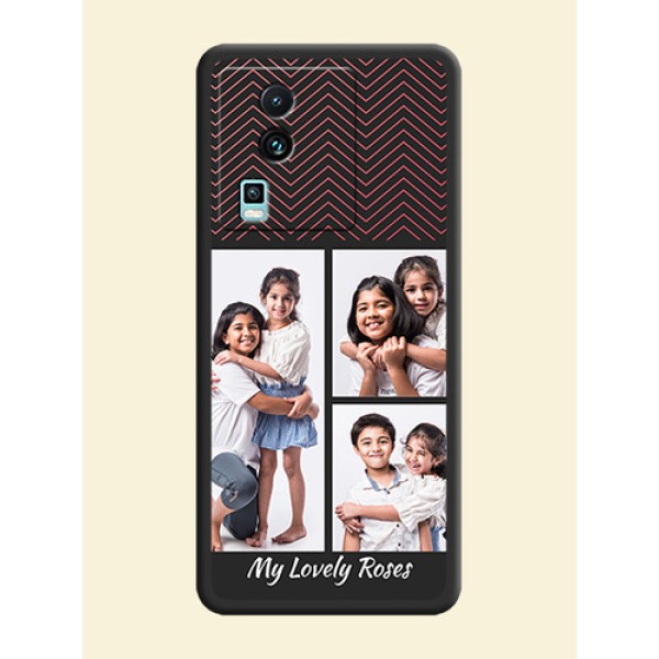 Wave Pattern with 3 Image Holder on Space Black Custom Soft Matte Back Cover -iQOO Neo 7 Pro 5G Wave Pattern with 3 Image Holder on Space Black Custom Soft Matte Back Cover -iQOO Neo 7 Pro 5G