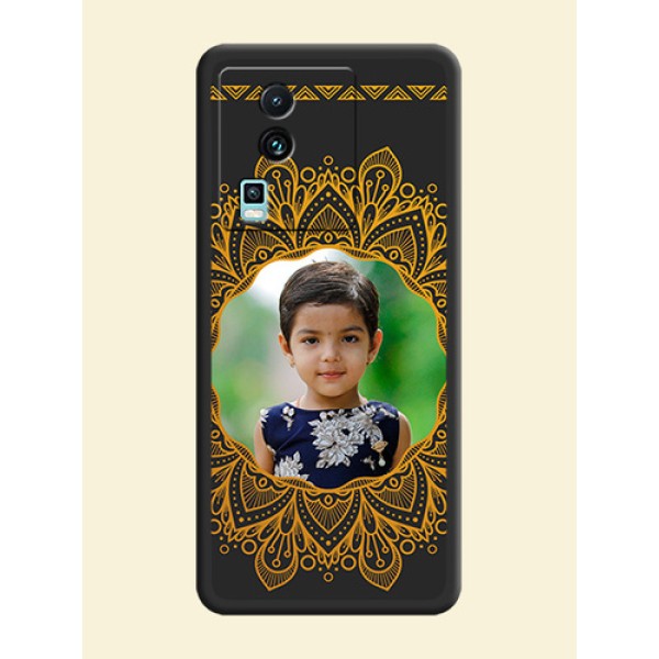 Round Image with Floral Design - Photo on Space Black Soft Matte Mobile Cover -iQOO Neo 7 Pro 5G Round Image with Floral Design - Photo on Space Black Soft Matte Mobile Cover -iQOO Neo 7 Pro 5G