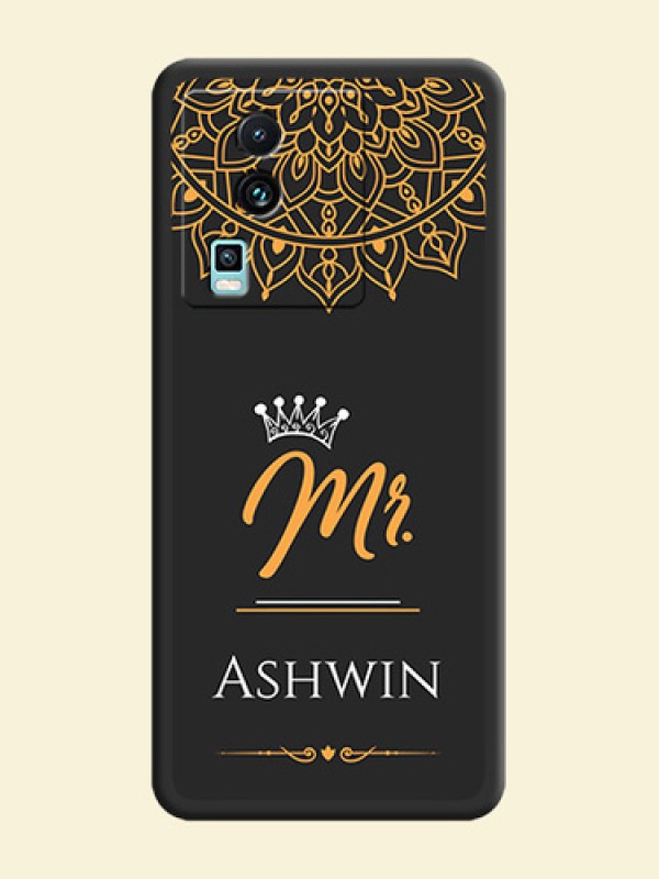 Mr Name with Floral Design  on Personalised Space Black Soft Matte Cases -iQOO Neo 7 Pro 5G