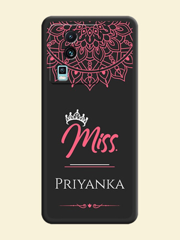 Mrs Name with Floral Design on Space Black Personalized Soft Matte Phone Covers -iQOO Neo 7 Pro 5G