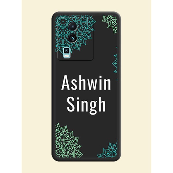 Your Name with Floral Design on Space Black Custom Soft Matte Back Cover -iQOO Neo 7 Pro 5G Your Name with Floral Design on Space Black Custom Soft Matte Back Cover -iQOO Neo 7 Pro 5G