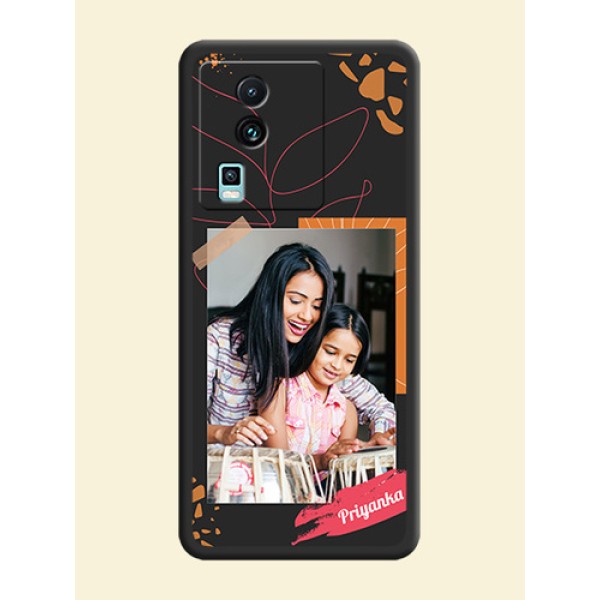 Orange Photo Frame on Space Black Custom Soft Matte Phone Back Cover -iQOO Neo 7 Pro 5G Orange Photo Frame on Space Black Custom Soft Matte Phone Back Cover -iQOO Neo 7 Pro 5G