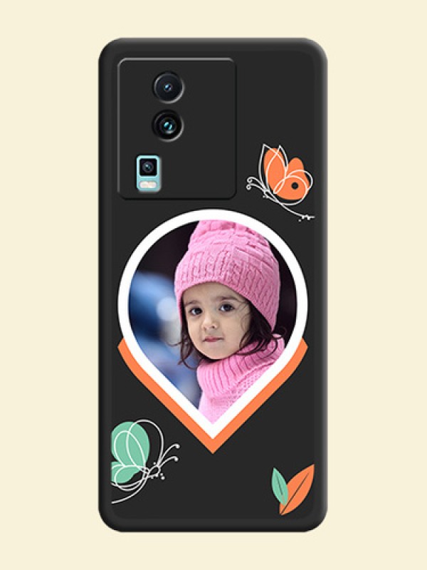 Upload Pic With Simple Butterly Design On Space Black Personalized Soft Matte Phone Covers -iQOO Neo 7 Pro 5G