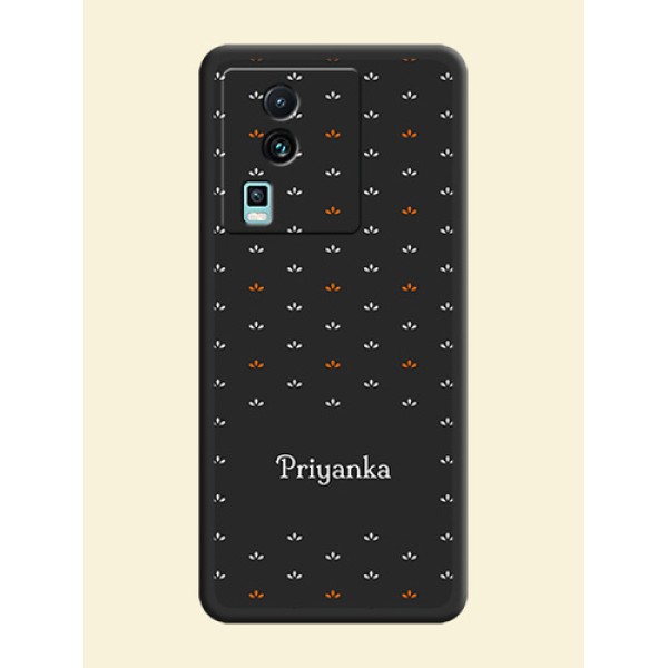Simple Pattern With Custom Text On Space Black Personalized Soft Matte Phone Covers -iQOO Neo 7 Pro 5G Simple Pattern With Custom Text On Space Black Personalized Soft Matte Phone Covers -iQOO Neo 7 Pro 5G