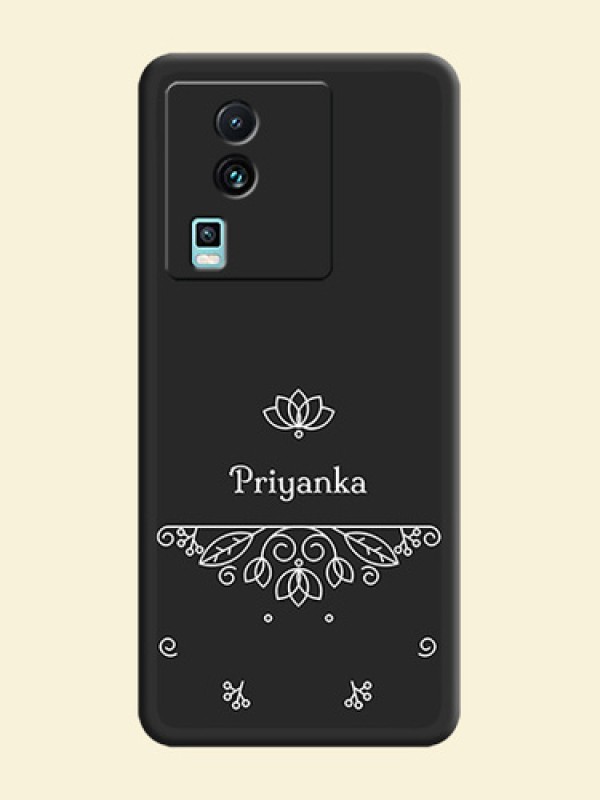 Lotus Garden Custom Text On Space Black Personalized Soft Matte Phone Covers -QOO Neo 7 Pro 5G