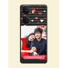 Love Pattern with Name on Pink Ribbon - Photo on Space Black Soft Matte Back Cover - iQOO Neo 9 Pro 5G