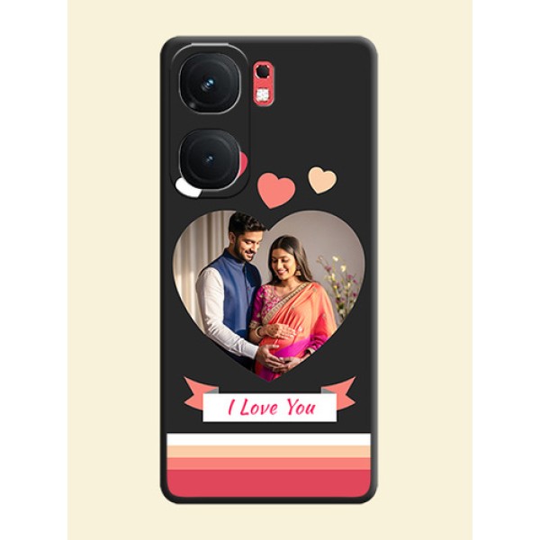 Love Shaped Photo with Colorful Stripes on Personalised Space Black Soft Matte Cases - iQOO Neo 9 Pro 5G Love Shaped Photo with Colorful Stripes on Personalised Space Black Soft Matte Cases - iQOO Neo 9 Pro 5G