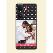 White Color Love Symbols with Text Design - Photo on Space Black Soft Matte Phone Cover - iQOO Neo 9 Pro 5G