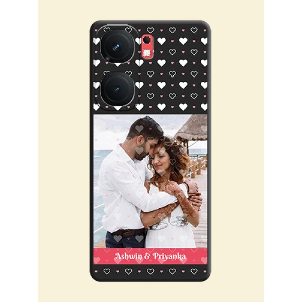 White Color Love Symbols with Text Design - Photo on Space Black Soft Matte Phone Cover - iQOO Neo 9 Pro 5G