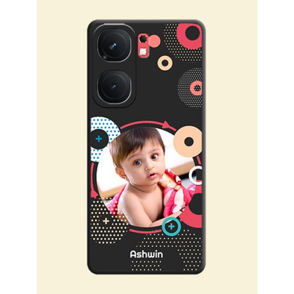 Multicoloured Round Image on Personalised Space Black Soft Matte Cases - iQOO Neo 9 Pro 5G Multicoloured Round Image on Personalised Space Black Soft Matte Cases - iQOO Neo 9 Pro 5G