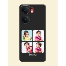 Floral Art with 6 Image Holder - Photo on Space Black Soft Matte Mobile Case - iQOO Neo 9 Pro 5G