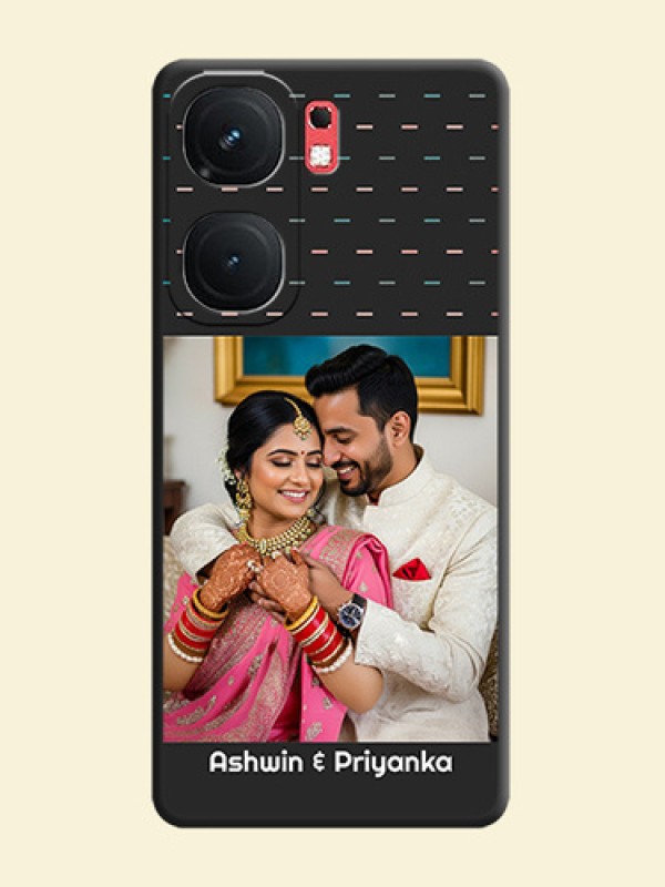 Line Pattern Design with Text on Space Black Custom Soft Matte Phone Back Cover - iQOO Neo 9 Pro 5G