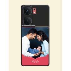 Classic Plain Design with Name - Photo on Space Black Soft Matte Phone Cover - iQOO Neo 9 Pro 5G