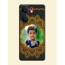 Round Image with Floral Design - Photo on Space Black Soft Matte Mobile Cover - iQOO Neo 9 Pro 5G