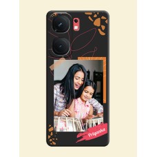 Orange Photo Frame on Space Black Custom Soft Matte Phone Back Cover - iQOO Neo 9 Pro 5G