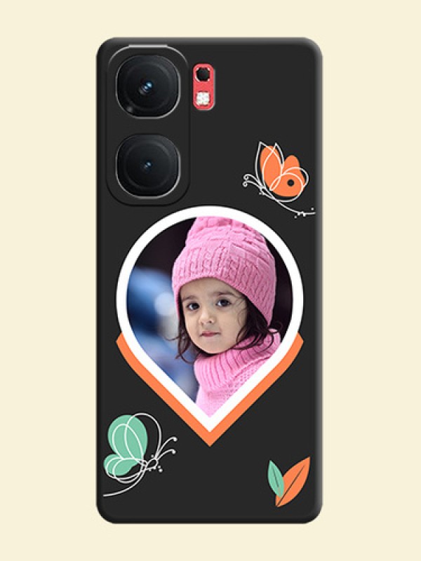Upload Pic With Simple Butterly Design On Space Black Personalized Soft Matte Phone Covers - iQOO Neo 9 Pro 5G