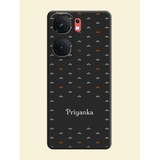 Simple Pattern With Custom Text On Space Black Personalized Soft Matte Phone Covers - iQOO Neo 9 Pro 5G
