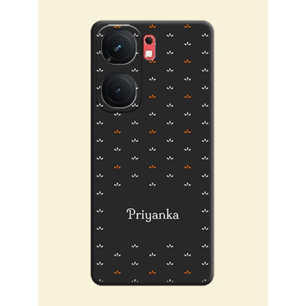Simple Pattern With Custom Text On Space Black Personalized Soft Matte Phone Covers - iQOO Neo 9 Pro 5G Simple Pattern With Custom Text On Space Black Personalized Soft Matte Phone Covers - iQOO Neo 9 Pro 5G