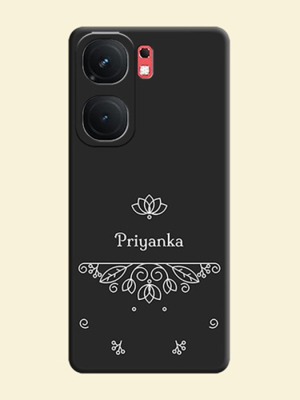 Lotus Garden Custom Text On Space Black Personalized Soft Matte Phone Covers - iQOO Neo 9 Pro 5G
