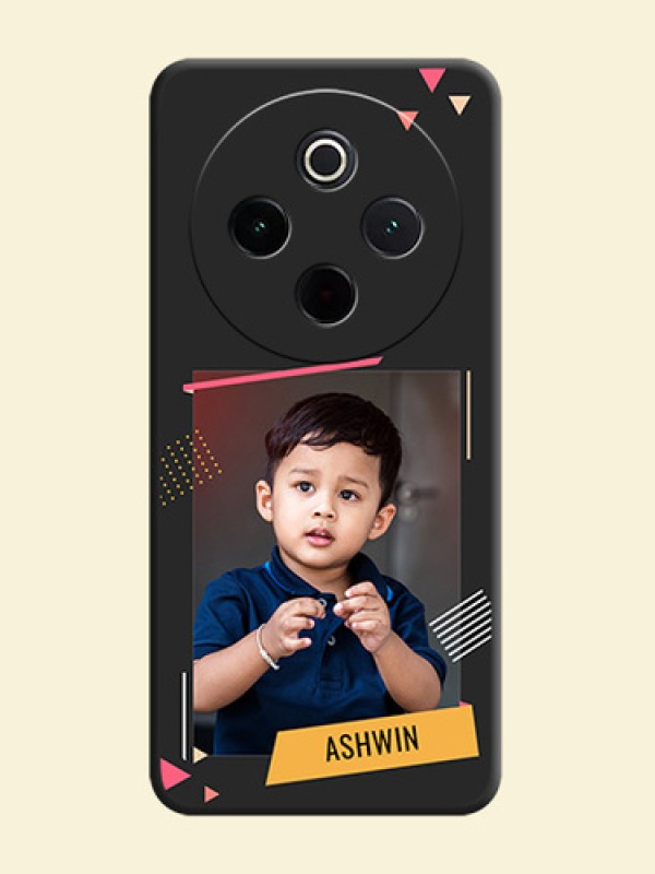 Photo Frame with Triangle Small Dots on Photo On Space Black Custom Soft Matte Mobile Back Cover - iQOO Z10 5G