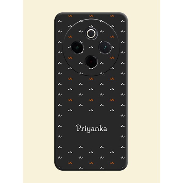 Simple Pattern With Custom Text On Space Black Custom Soft Matte Mobile Back Cover - iQOO Z10 5G Simple Pattern With Custom Text On Space Black Custom Soft Matte Mobile Back Cover - iQOO Z10 5G