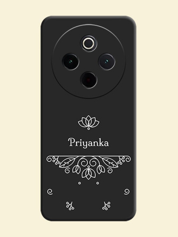 Lotus Garden Custom Text On Space Black Custom Soft Matte Mobile Back Cover - iQOO Z10 5G