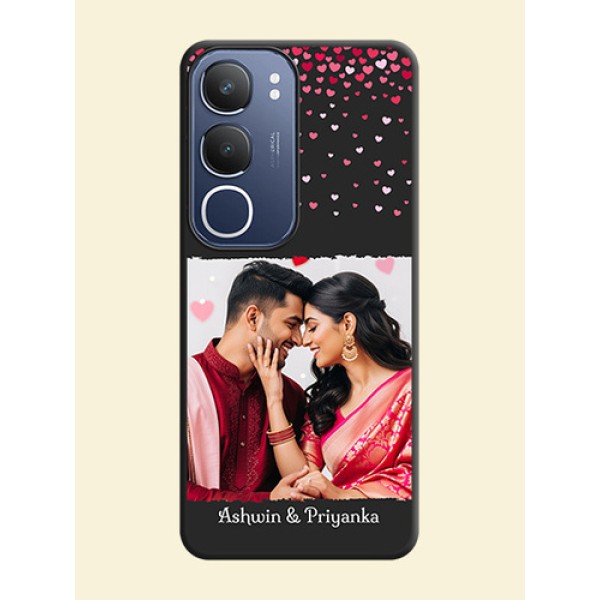 Fall in Love with Your Partner on Photo On Space Black Custom Soft Matte Mobile Back Cover - iQOO Z10 Lite Fall in Love with Your Partner on Photo On Space Black Custom Soft Matte Mobile Back Cover - iQOO Z10 Lite