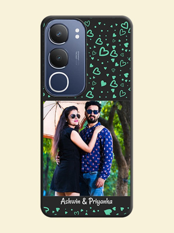 Sea Green Indefinite Love Pattern on Photo On Space Black Custom Soft Matte Mobile Back Cover - iQOO Z10 Lite