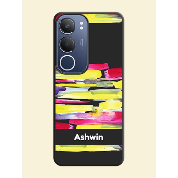 Brush Coloured On Space Black Custom Soft Matte Mobile Back Cover - iQOO Z10 Lite Brush Coloured On Space Black Custom Soft Matte Mobile Back Cover - iQOO Z10 Lite