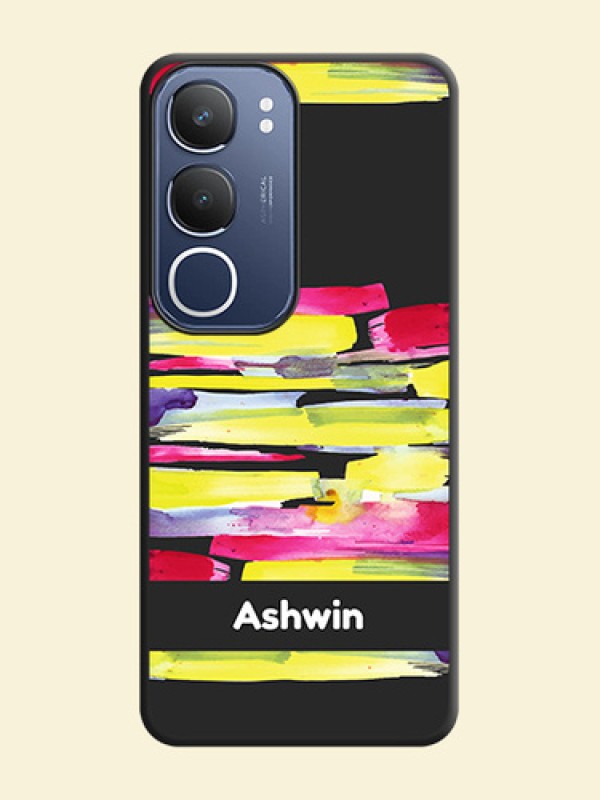 Brush Coloured On Space Black Custom Soft Matte Mobile Back Cover - iQOO Z10 Lite