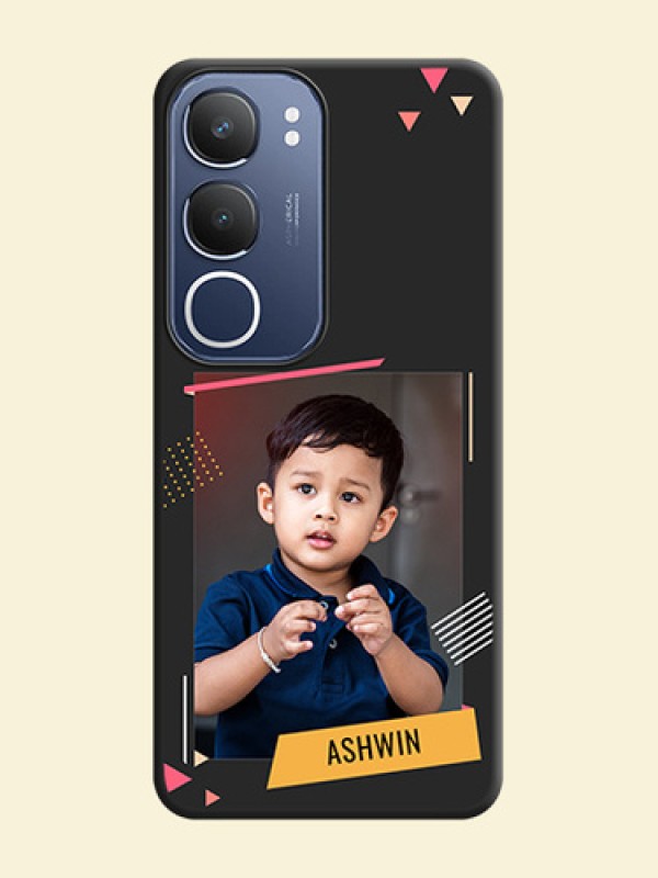 Photo Frame with Triangle Small Dots on Photo On Space Black Custom Soft Matte Mobile Back Cover - iQOO Z10 Lite