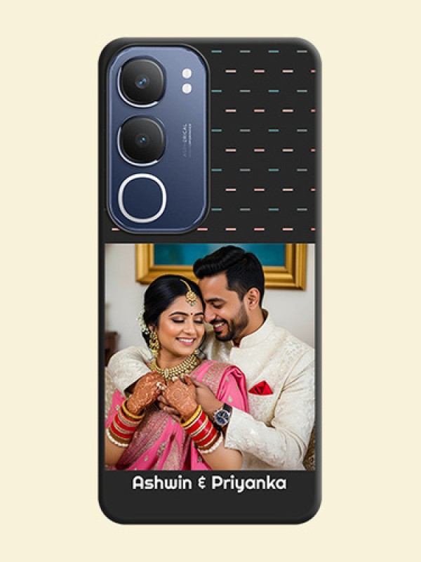 Line Pattern Design with Text On Space Black Custom Soft Matte Mobile Back Cover - iQOO Z10 Lite