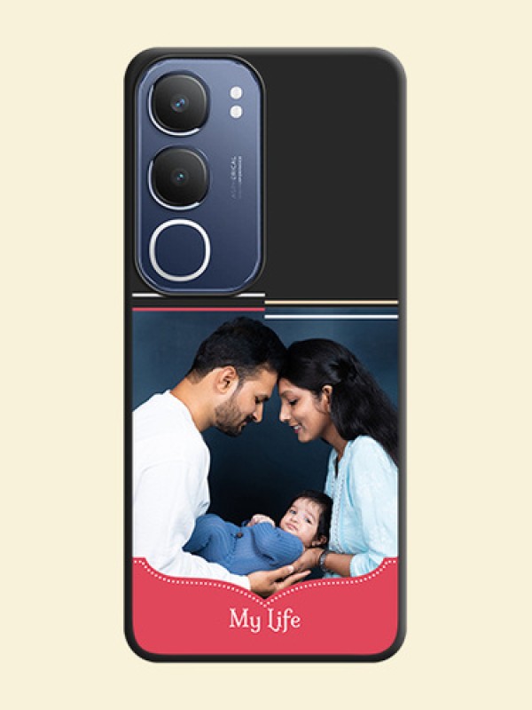 Classic Plain Design with Name On Space Black Custom Soft Matte Mobile Back Cover - iQOO Z10 Lite