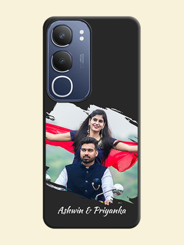 Grunge Brush Strokes on Photo On Space Black Custom Soft Matte Mobile Back Cover - iQOO Z10 Lite