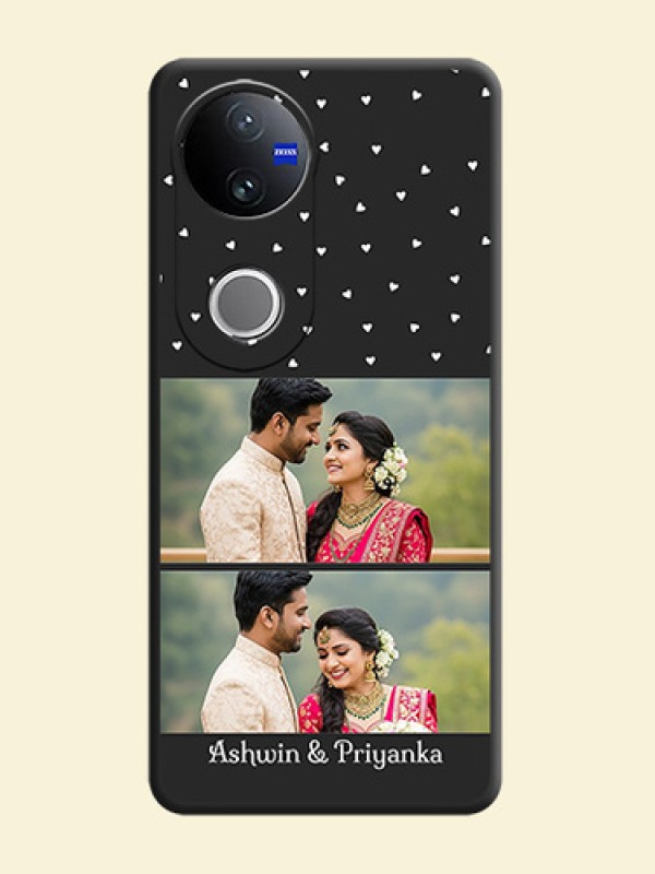 Miniature Love Symbols with Name On Space Black Custom Soft Matte Mobile Back Cover - iQOO Z10R