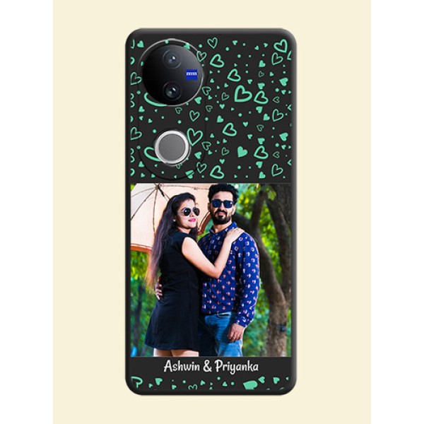 Sea Green Indefinite Love Pattern on Photo On Space Black Custom Soft Matte Mobile Back Cover - iQOO Z10R