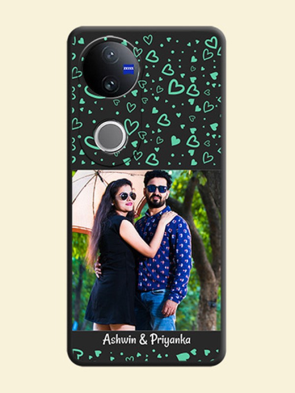 Sea Green Indefinite Love Pattern on Photo On Space Black Custom Soft Matte Mobile Back Cover - iQOO Z10R