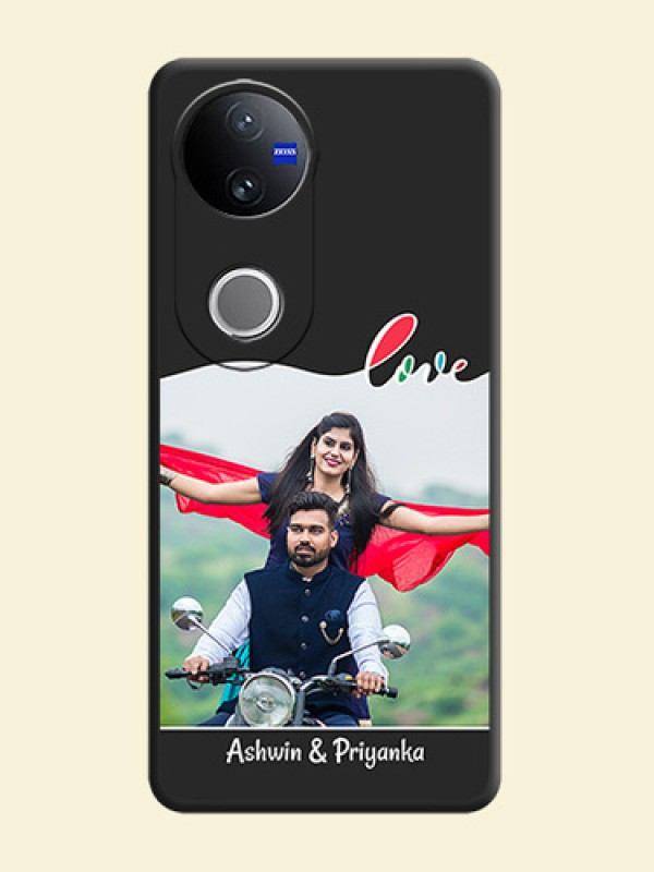 Fall in Love Pattern with Picture on Photo On Space Black Custom Soft Matte Mobile Back Cover - iQOO Z10R