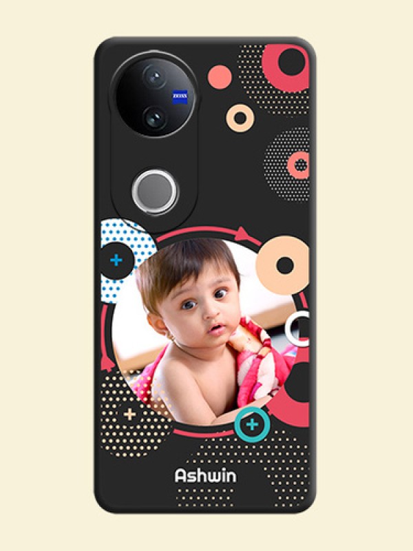 Multicoloured Round Image On Space Black Custom Soft Matte Mobile Back Cover - iQOO Z10R