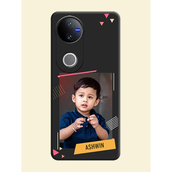 Photo Frame with Triangle Small Dots on Photo On Space Black Custom Soft Matte Mobile Back Cover - iQOO Z10R