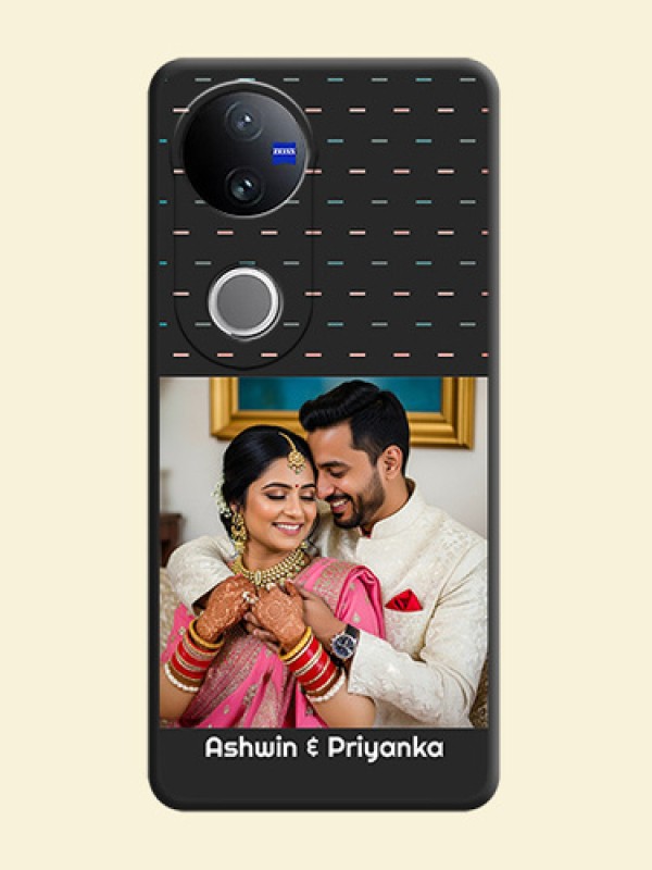 Line Pattern Design with Text On Space Black Custom Soft Matte Mobile Back Cover - iQOO Z10R