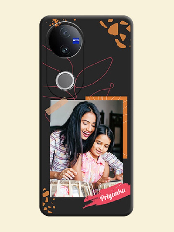 Orange Photo Frame On Space Black Custom Soft Matte Mobile Back Cover - iQOO Z10R