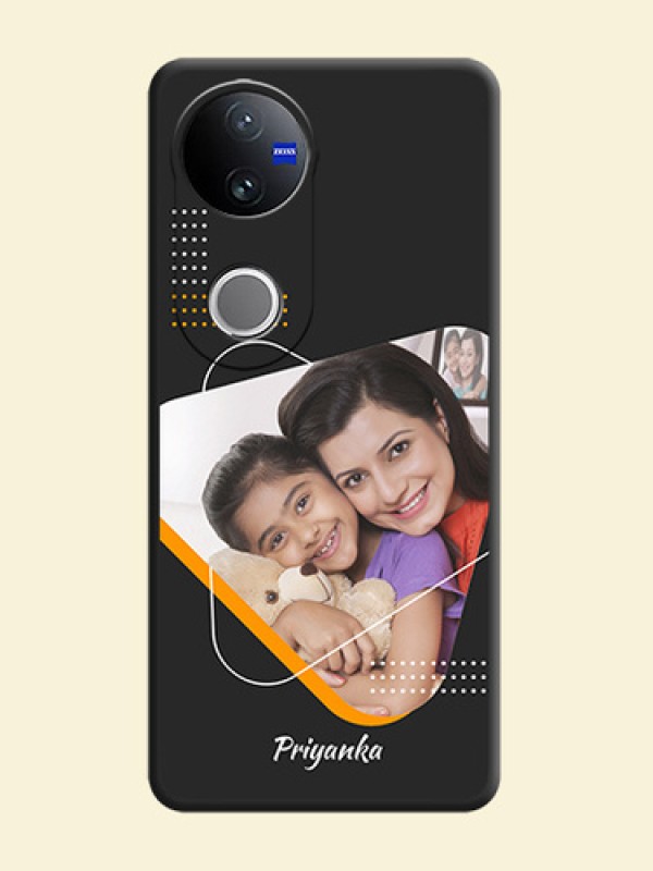 Yellow Triangle on Photo On Space Black Custom Soft Matte Mobile Back Cover - iQOO Z10R