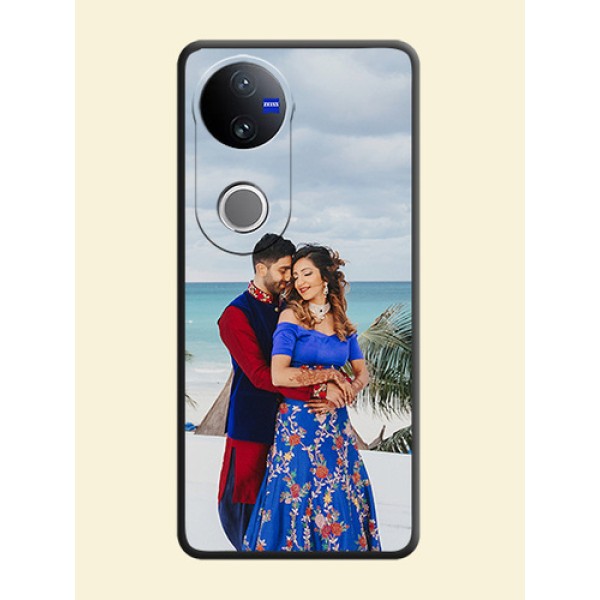 Full Single Pic Upload On Space Black Custom Soft Matte Mobile Back Cover - iQOO Z10R Full Single Pic Upload On Space Black Custom Soft Matte Mobile Back Cover - iQOO Z10R