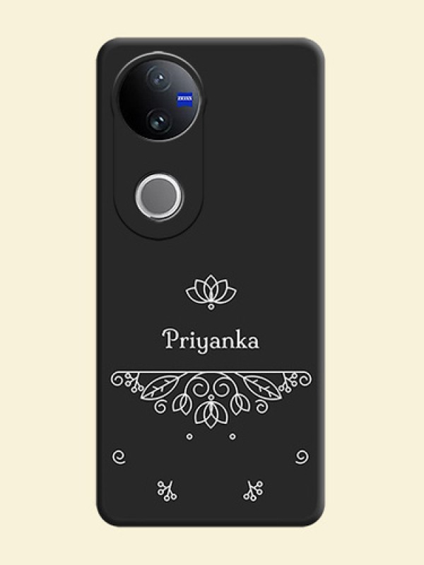 Lotus Garden Custom Text On Space Black Custom Soft Matte Mobile Back Cover - iQOO Z10R