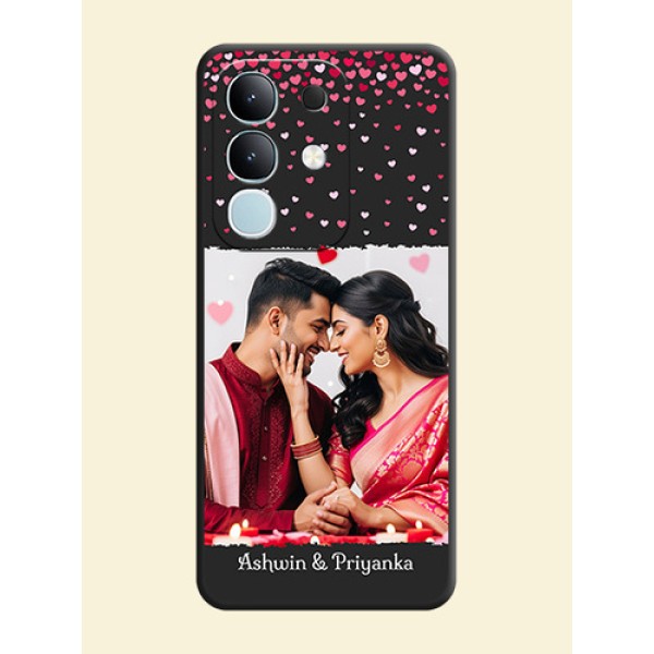 Fall in Love with Your Partner on Photo On Space Black Custom Soft Matte Mobile Back Cover - iQOO Z10x 5G Fall in Love with Your Partner on Photo On Space Black Custom Soft Matte Mobile Back Cover - iQOO Z10x 5G